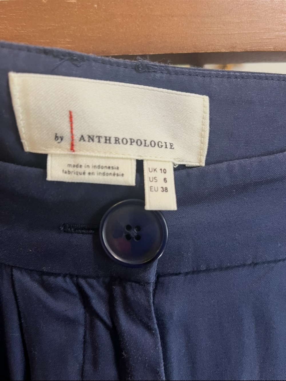 Anthropologie Navy Blue Pleated Wide leg Balloon flowy Jogger Pants Size US 6 - Picture 4 of 16